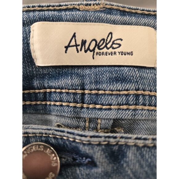 Angels Curvy Bermuda Shorts Women 20W Blue High Rise Summer Resort - Picture 5 of 8